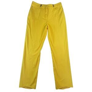 St John Sport by Marie Gray Women’s Yellow Jeans Pants Sz 8 Casual Straight Leg
